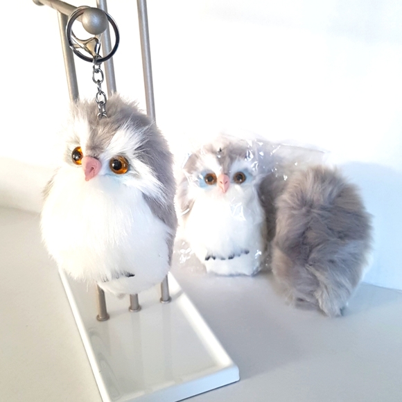 Handbags - SOLD OUT Key Ring Pompom Keychain Fluffy Owl Faux Rabbit for Hanbag Backpack
